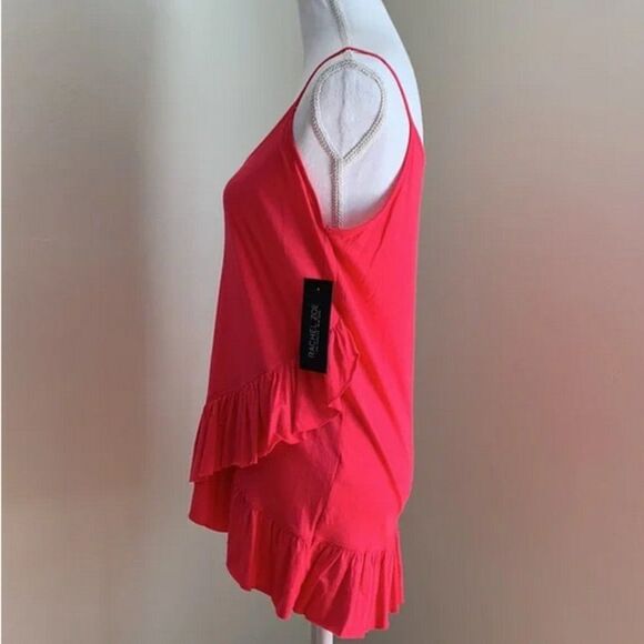 Pink Rachel Zoe Ruffle Tank Top (NWT) - Picture 3 of 6